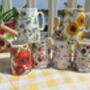 Set Of Six Cream Jugs In Assorted Floral Designs, thumbnail 4 of 10