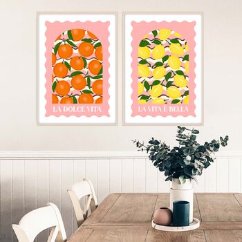 La Dolce Vita Travel Inspired Oranges And Lemons Prints, 6 of 12