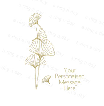 Personalised Ginkgo Leaf Gold Foil Botanical Card, 2 of 8