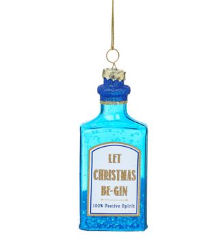Personalised Let Christmas Be Gin Glass Bauble, 3 of 7