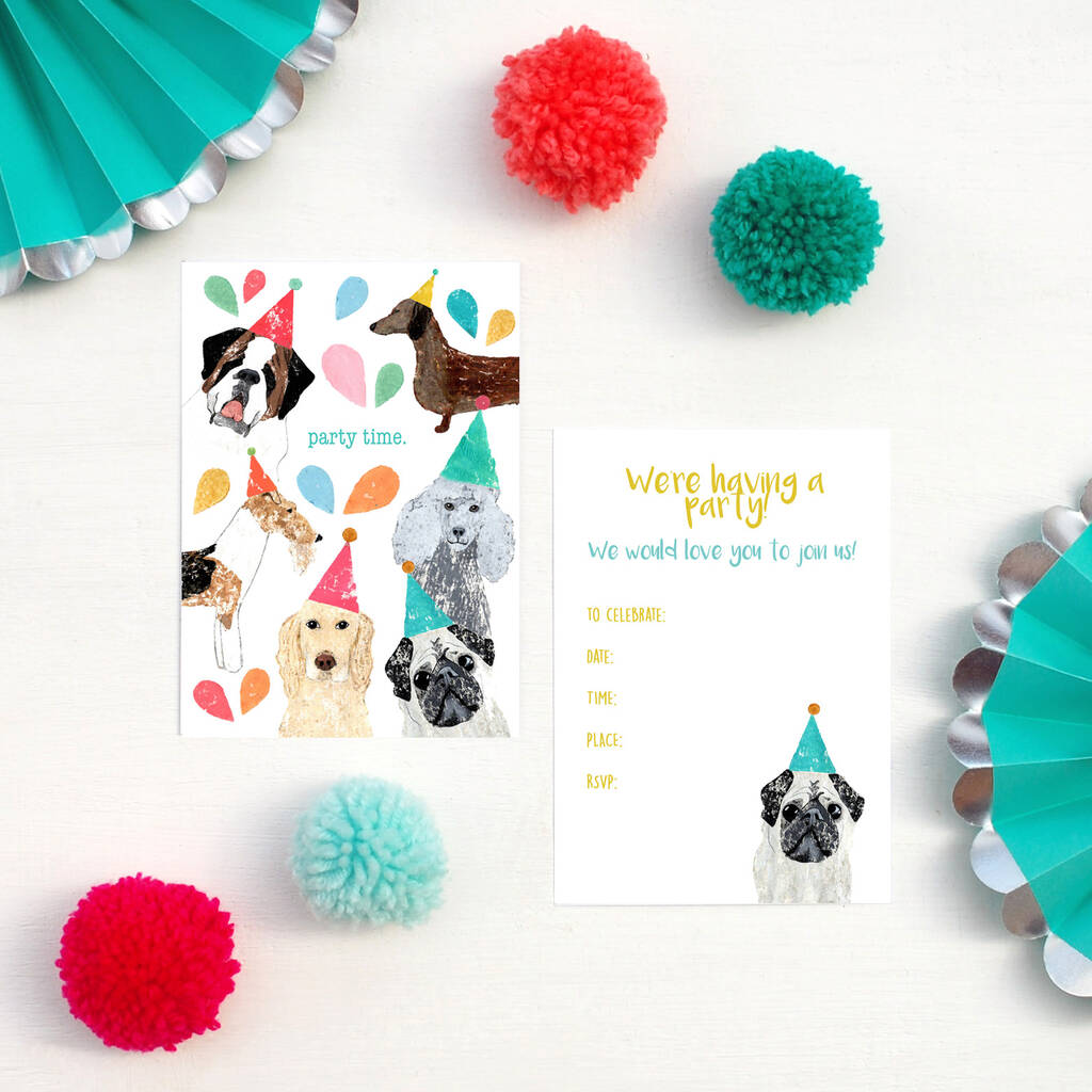 Party Time Dog Invitations