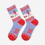 Women's Bamboo Socks Blue Red Sausage Dog Walk, thumbnail 1 of 5