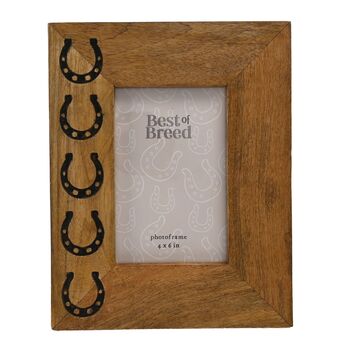 Horseshoe Equestrian Wooden Photo Memory Frame 4x6', 2 of 2