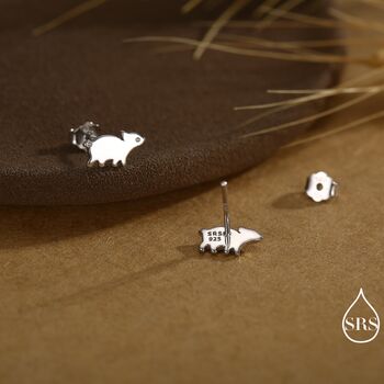 Baby Pig Stud Earrings In Sterling Silver, 2 of 12