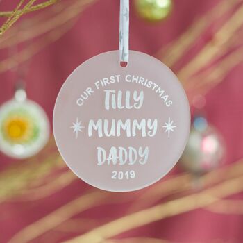 Personalised First Family Christmas Keepsake Decoration, 5 of 5