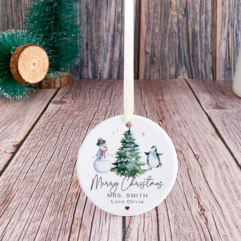 Personalised Teacher Christmas Tree Decoration Ornament Gift, 6 of 7