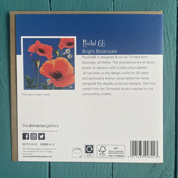 Poppy Botanical Embossed Card, 2 of 2