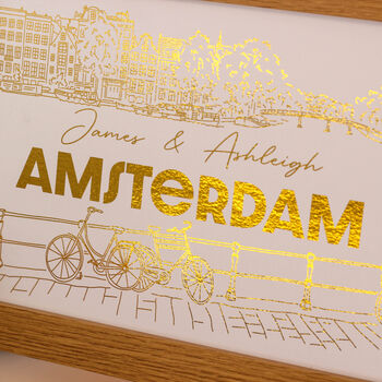 Personalised Amsterdam Foiled Print Wall Art, 3 of 7