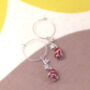 Hoop Earrings With Rose Charms, thumbnail 3 of 3