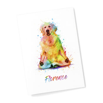 Personalised Watercolour Dog Yoga Print, 4 of 12