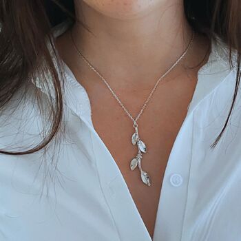 Laurel Leaf Pendant, Sterling Silver Nature Necklace, 2 of 6
