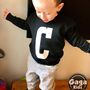 Personalised Kids Letter Sweatshirt In Black, thumbnail 7 of 9