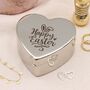 Personalised Happy Easter Silver Heart Trinket Box, thumbnail 1 of 2