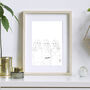 Bridesmaids Gift Custom Best Friends Line Drawing Art, thumbnail 4 of 8