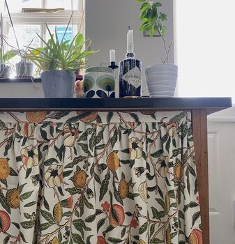 William Morris Velcro Sink Skirt, Bespoke Under Cabinet Curtain, 3 of 4