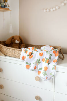Super Soft Polar Fleece Orange Clementine Baby Blanket, 2 of 2