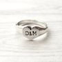 Personalised Heart Initial Silver Signet Ring, thumbnail 4 of 4