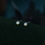 Aurora Ab Cz Stud Earrings In Sterling Silver, thumbnail 2 of 12