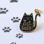 Cat Lady Black Cat Enamel Pin, thumbnail 5 of 9
