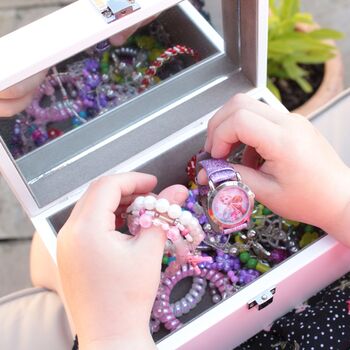 Pastel Rainbow Children's Jewellery Box With Mirror, 3 of 3