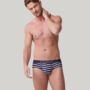 Multipack Four Pairs Of Men's Bamboo Briefs In Stripes, thumbnail 2 of 7