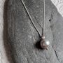 Grey Pearl Necklace Handmade With Sterling Silver, thumbnail 1 of 5