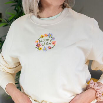 Embroidered Bloom And Grow Sweatshirt, 2 of 7