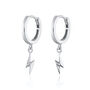 Lightning Bolt Charm Hoop Earrings, thumbnail 5 of 6