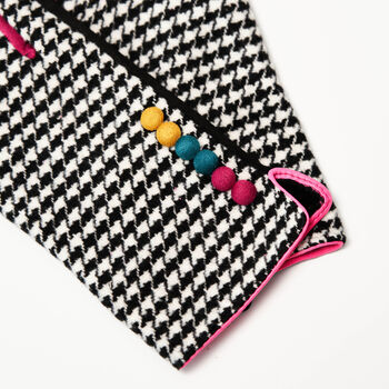 Houndstooth Gloves With A Pop Of Colour, 3 of 5