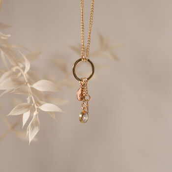 Astralis Rose Necklace Gold Filled And Zirconia Charms, 2 of 6