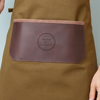 Personalised Company Branded Leather And Canvas Apron, 2 of 3