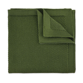 Olive Green Diamond End Knitted Neck Tie In 100% Soft Polyester, 6 of 7