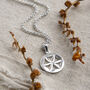 Sterling Silver Flower Wheel Necklace, thumbnail 2 of 5