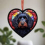 Cockapoo Stained Glass Effect Heart Suncatcher, thumbnail 2 of 7