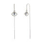 Eye Of Intuition Topaz Silver Threader Earrings, thumbnail 2 of 5