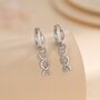 Dna Molecule Huggie Hoop In Sterling Silver, thumbnail 1 of 11
