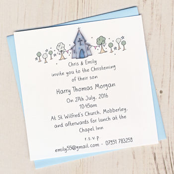 Pack Of Personalised Christening Invitation Cards, 2 of 2