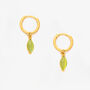 Nekomeishi Semi Precious Green Cats Eye Earrings, thumbnail 3 of 5