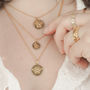 Gold Basking Bee Coin Necklace, thumbnail 4 of 9