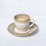 Beige Set Of Two Porcelain Espresso Cup And Saucer Set, thumbnail 7 of 12