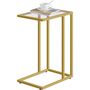 Set Of Two C Shaped Tempered Glass Sofa Side Table, thumbnail 7 of 9