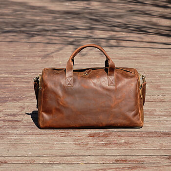 Genuine Leather Weekend Bag, 11 of 12