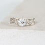 White Gold Floral Diamond Engagement Ring, thumbnail 1 of 2