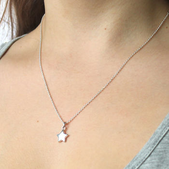Solid Sterling Silver Star Necklace, 5 of 5