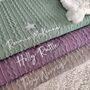Personalised Cable Knit Pom Pom Baby Blanket, thumbnail 3 of 5