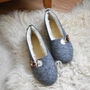 Felt Slippers With Cream Details, thumbnail 1 of 8