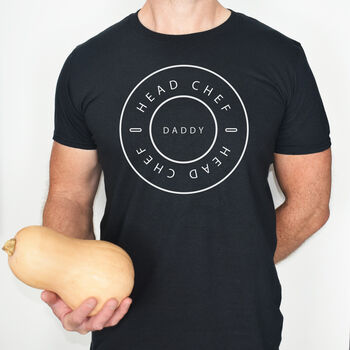 Minimalist Personalised Head Chef Organic T Shirt, 5 of 6