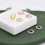 Sterling Silver Double Sided Cz Huggie Hoops, thumbnail 6 of 12