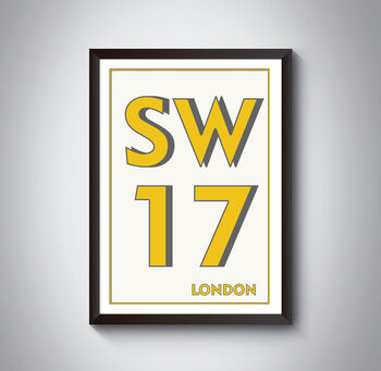 Sw17 Tooting, Mitcham London Postcode Art Print, 3 of 10