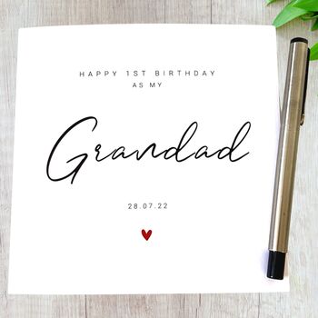 Personalised 1st Birthday As Grandad Birthday Card, 2 of 4